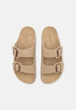 Pier One LEATHER UNISEX - Pantolette Flach - Beige -Pier One Store 658db7c748df48419a27fd940a9ac1ce