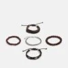 Pier One 5PACK - Armband - Brown, Silver-coloured