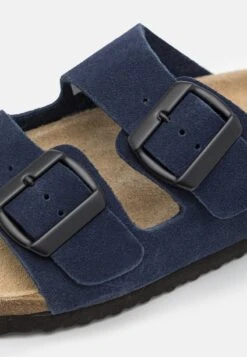 Pier One LEATHER UNISEX - Hausschuh - Dark Blue -Pier One Store a5a88158e25a4eb4b3e59dc262861c25