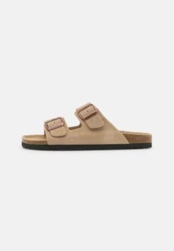 Neue Produkte 11 Pier One LEATHER UNISEX - Pantolette Flach - Beige