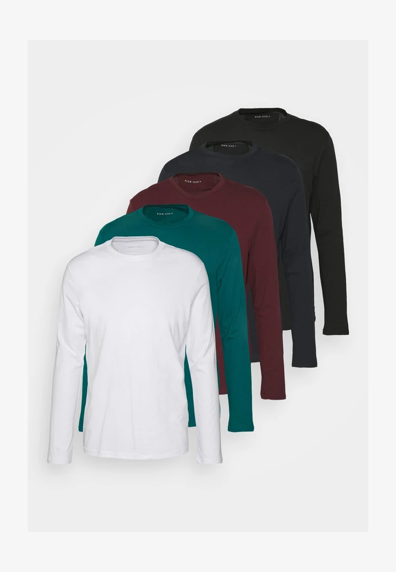 Pier One 5 PACK - Langarmshirt - White/dark Blue/black 6 Pier One 5 PACK - Langarmshirt - White/dark Blue/black – Bild 6