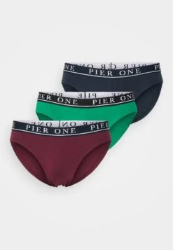 Pier One BRANDED WAISTBAND BRIEFS 3 PACK - Slip - Dark Blue /green/bordeaux -Pier One Store e4133ac12af345d2ba6dfa134f8b50cd